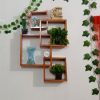 4 Cube Interlocking Wall Shelf(Varnished)